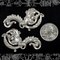 Antiqued Silver Plated Brass Green Man Vintage Style Pendants or Wraps - S-P74
